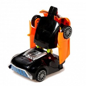Робот радиоуправляемый "Спорткар", трансформируется, работает от батареек, цвета МИКС