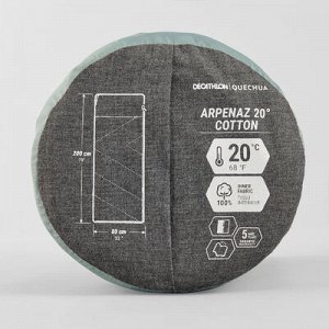 Спальный мешок из хлопка для кемпинга – arpenaz 20°