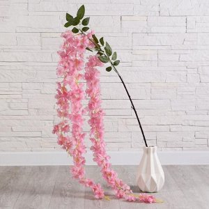 Цветы искусственные "Вистерия" 160 см, розовая  (длина веточек 2х90см, 1х60см)