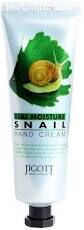 Jigott Крем для рук увлажняющий с муцином улитки Hand Cream Snail Real Moisture, 100 мл