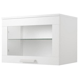 BRIMNES БРИМНЭС Навесной шкаф со стеклянной дверью, белый 60x41 см