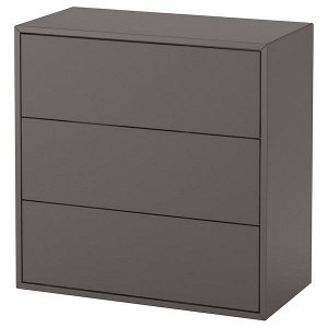 EKET ЭКЕТ Шкаф с 3 ящиками, темно-серый 70x35x70 см