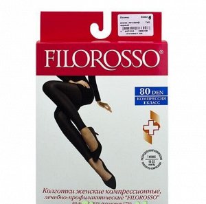Лосины Velour "Filorosso", 1 класс, 80 den, размер 6, черные, компрессионные лечебно-профилактические 6008