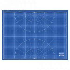 Коврик (мат) для резки BRAUBERG EXTRA 5-слойный, А2 (600х450 мм), двусторонний, толщина 3 мм, синий, 237176