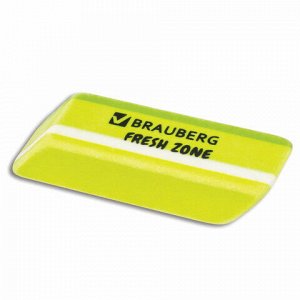 Ластик большой BRAUBERG "Fresh Zone", 60х18х12 мм, цвет ассорти, прямоугольный, скошенный, 228717