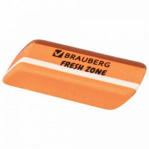 Ластик большой BRAUBERG "Fresh Zone", 60х18х12 мм, цвет ассорти, прямоугольный, скошенный, 228717