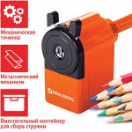 Точилка механическая BRAUBERG &quot;JET&quot;, металлический механизм, корпус оранжевый, 229567