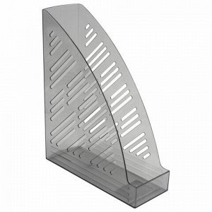 Лоток вертикальный для бумаг BRAUBERG "Standard+", 250х90х300 мм, тонированный серый, 237226