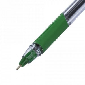 Ручка шариковая масляная BRAUBERG &quot;Extra Glide GT&quot;, ЗЕЛЕНАЯ, трехгранная, узел 0,7 мм, линия письма 0,35 мм, 142921