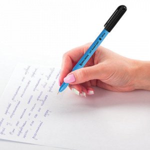 Ручка шариковая масляная BRAUBERG "Fine Neon", СИНЯЯ, корпус ассорти, узел 0,7 мм, линия письма 0,35 мм, 142948