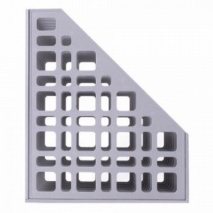 Лоток вертикальный для бумаг BRAUBERG "MAXI Plus", 240 мм, 6 отделений, сетчатый, сборный, серый, 237016