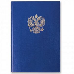 Книга учета 96 л., клетка, твердая, бумвинил, блок офсет, герб, А4 (200х290 мм), BRAUBERG, 130141