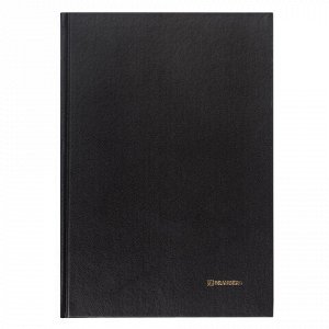 Книга учета 96 л., клетка, твердая, бумвинил, блок офсет, А4 200х290 мм, BRAUBERG, черная, 130223