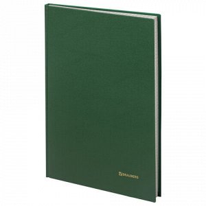 Книга учета 96 л., клетка, твердая, бумвинил, блок офсет, А4 200х290 мм, BRAUBERG, зеленая, 130222
