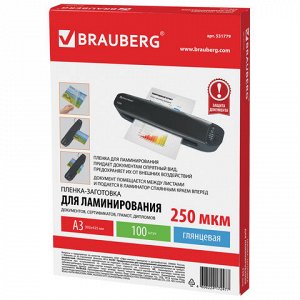 Пленка для ламинирования А3 (303х426) 250мкм 100л 4122335