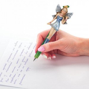 Ручка фигурная "ФЕИ", 4 дизайна ассорти, СИНЯЯ, линия письма 0,5 мм, дисплей, BRAUBERG, 142766