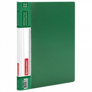 Папка с металлическим скоросшивателем и внутренним карманом BRAUBERG “Contract“, зеленая, до 100 л., 0,7 мм, 221784
