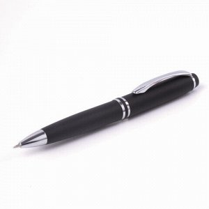 Набор ручек подарочных BRAUBERG Duetto, СИНИЕ, 2 шт.: шариковая, перьевая, черный с хромированными деталями, 143478