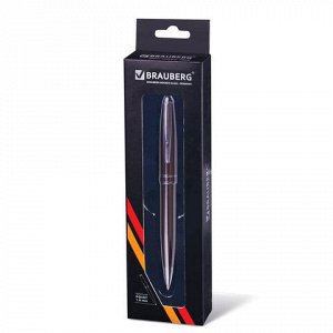 Ручка подарочная шариковая BRAUBERG "Oceanic Grey", корпус серый, узел 1 мм, линия письма 0,7 мм, синяя, 141420