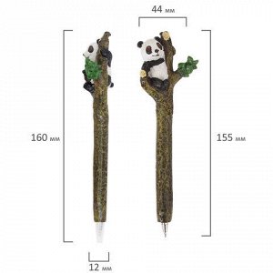 Ручка фигурная "ПАНДЫ" СИНЯЯ, 4 дизайна ассорти, 0,5 мм, дисплей, BRAUBERG, 142767