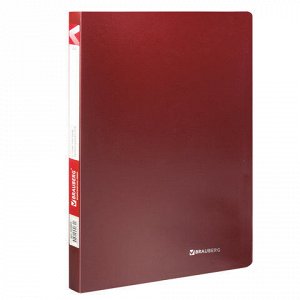 Папка с пластиковым скоросшивателем BRAUBERG “Office“, красная, до 100 листов, 0,5 мм, 222643