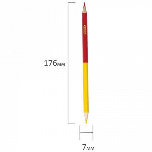 Карандаши двусторонние ПИФАГОР, 12 штук, 24 цвета, заточенные, картонная упаковка, 180244