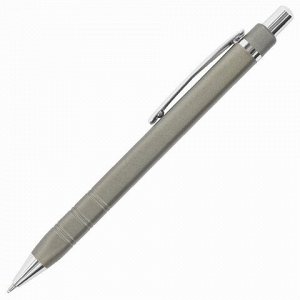 Ручка подарочная шариковая BRAUBERG Opus, СИНЯЯ, корпус серый с хромированными деталями, линия письма 0,5 мм, 143493