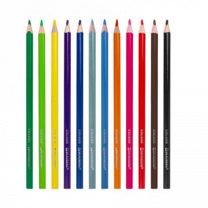 Карандаши цветные BRAUBERG PREMIUM, 12 цветов, трехгранные, грифель мягкий 3,3 мм, 181651