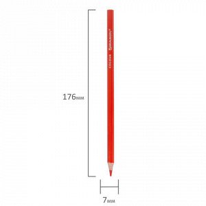 Карандаши цветные BRAUBERG PREMIUM, 24 цвета, шестигранные, грифель 3,3 мм, натуральное дерево, 181658