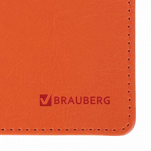 Планинг настольный недатированный (305x140 мм) BRAUBERG "Rainbow", кожзам, 60 л., оранжевый, 111701
