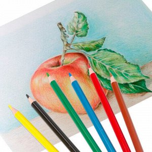 Карандаши цветные пластиковые BRAUBERG PREMIUM, 6 цветов, трехгранные, грифель мягкий 3 мм, 181660
