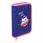 Пенал BRAUBERG, 1 отделение, ткань, 20х14 см, &quot;Space Cat&quot;, 229278