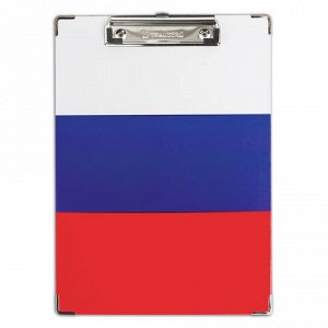 Доска-планшет BRAUBERG &quot;Flag&quot; с прижимом А4 (226х315 мм), российский флаг, картон/ламинированная бумага, 232235