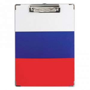 Доска-планшет BRAUBERG "Flag" с прижимом А4 (226х315 мм), российский флаг, картон/ламинированная бумага, 232235