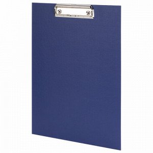 Доска-планшет STAFF с прижимом А4 (225х316 мм), картон/бумвинил РОССИЯ, синяя, 229052