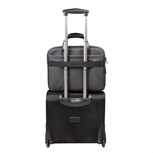 Сумка портфель BRAUBERG CARBON с отделением для ноутбука 15-16", 2 отделения, черная, 31х41х13 см, 240509