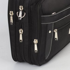 Сумка портфель BRAUBERG CARBON с отделением для ноутбука 15-16", 2 отделения, черная, 31х41х13 см, 240509