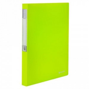 Папка 40 вкладышей BRAUBERG “Neon“, 25 мм, неоновая, зеленая, 700 мкм, 227452