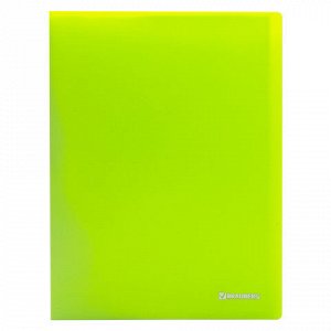 Папка 20 вкладышей BRAUBERG "Neon", 16 мм, неоновая, зеленая, 700 мкм, 227448