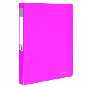Папка 40 вкладышей BRAUBERG “Neon“, 25 мм, неоновая розовая, 700 мкм, 227454