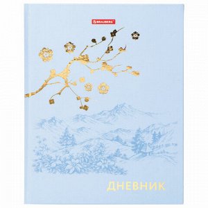 Дневник 5-11 класс 48 л., твердый, BRAUBERG, фольга, с подсказом, "Удивительный пейзаж", 105598