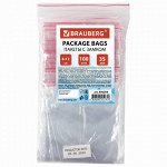 Пакеты с замком ZIP LOCK &quot;зиплок&quot;, комплект 100 шт., 80х120 мм, ПВД, толщина 35 микрон, BRAUBERG, 606209