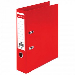 Папка-регистратор BRAUBERG “EXTRA“, 75 мм, красная, двустороннее покрытие пластик, металлический уголок, 228572
