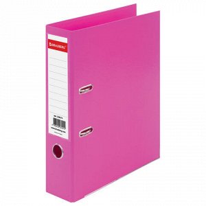 Папка-регистратор BRAUBERG “EXTRA“, 75 мм, розовая, двустороннее покрытие пластик, металлический уголок, 228575