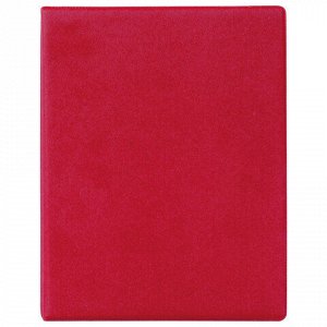 Тетрадь на кольцах А5 (180х220 мм), 80 листов, обложка ПВХ, клетка, BRAUBERG, красный, 403911