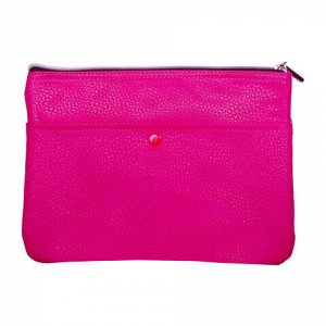 Пенал-косметичка BRAUBERG под фактурную кожу, розовый, 1 отделение, 2 кармана, "Монро", 24х17 см, 224037
