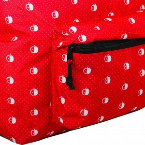 Рюкзак BRAUBERG универсальный, сити-формат, красный, "Яблоки", 23 литра, 43х34х15 см, 226412