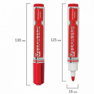 Маркер стираемый для белой доски КРАСНЫЙ, BRAUBERG &quot;Neo&quot;, 5 мм, с клипом, 150489