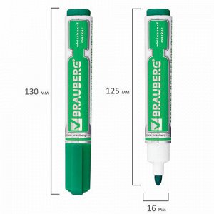Маркер стираемый для белой доски ЗЕЛЕНЫЙ, BRAUBERG &quot;Neo&quot;, 5 мм, с клипом, 150490