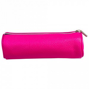 Пенал-косметичка BRAUBERG под фактурную кожу, "Экзотика", розовый, 20х6х6 см, 226736